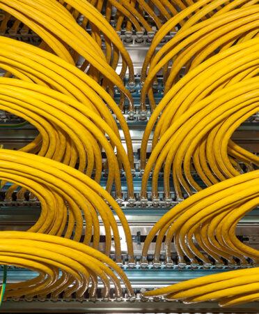 Cabling organized for a business with structured cabling services in Brookfield